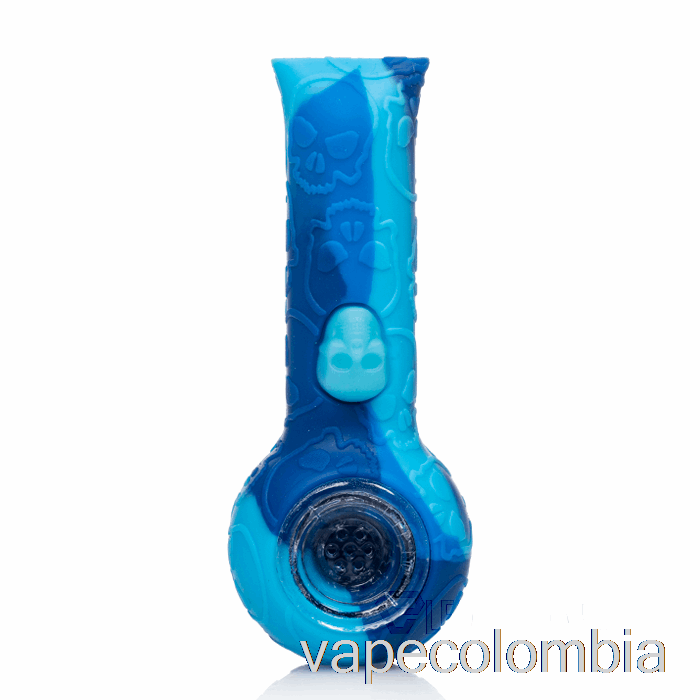 Vape Desechable Stratus Silicona Calavera Pipa De Mano Mármol Azul (azul Bebé / Azul)